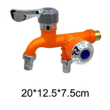 Maxbell Plastic Double Tap with Outlet Valve 1/2 inch Interface Tool  Orange