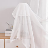 Maxbell White Sheer Voile Window Soft and Breathable Sheer Curtain for Hotel Balcony 100cmx200 cm