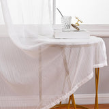 Maxbell White Sheer Voile Window Soft and Breathable Sheer Curtain for Hotel Balcony 100cmx200 cm