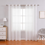 Maxbell White Sheer Voile Window Soft and Breathable Sheer Curtain for Hotel Balcony 100cmx250 cm