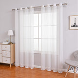 Maxbell White Sheer Voile Window Soft and Breathable Sheer Curtain for Hotel Balcony 100cmx250 cm