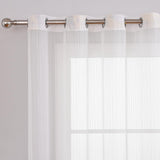 Maxbell White Sheer Voile Window Soft and Breathable Sheer Curtain for Hotel Balcony 100cmx250 cm