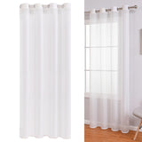 Maxbell White Sheer Voile Window Soft and Breathable Sheer Curtain for Hotel Balcony 100cmx250 cm
