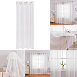 Maxbell White Sheer Voile Window Soft and Breathable Sheer Curtain for Hotel Balcony 100cmx250 cm