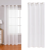 Maxbell White Sheer Voile Window Soft and Breathable Sheer Curtain for Hotel Balcony 140cmx260 cm