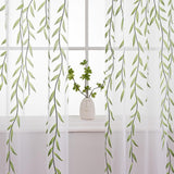 Maxbell Modern Sheer Curtain Green Window Draperies Washable for Living Room Bedroom 250cm