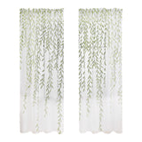 Maxbell Modern Sheer Curtain Green Window Draperies Washable for Living Room Bedroom 250cm
