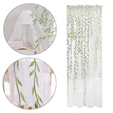 Maxbell Modern Sheer Curtain Green Window Draperies Washable for Living Room Bedroom 250cm