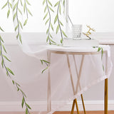 Maxbell Modern Sheer Curtain Green Window Draperies Washable for Living Room Bedroom 270cm