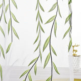 Maxbell Modern Sheer Curtain Green Window Draperies Washable for Living Room Bedroom 270cm