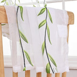 Maxbell Modern Sheer Curtain Green Window Draperies Washable for Living Room Bedroom 260cm