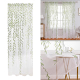 Maxbell Modern Sheer Curtain Green Window Draperies Washable for Living Room Bedroom 260cm