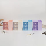 Maxbell Vanity Organizer Pencil Storage Box with 3 Transparent Drawers ,13x10.5x13cm White