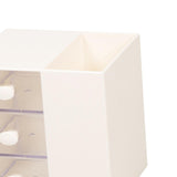 Maxbell Vanity Organizer Pencil Storage Box with 3 Transparent Drawers ,13x10.5x13cm White