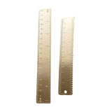 Maxbell Brass Scale Ruler Precise Portable Thickened for Notebooks Office Engineers 15cm Wave Ruler