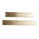 Maxbell Brass Scale Ruler Precise Portable Thickened for Notebooks Office Engineers 15cm Wave Ruler