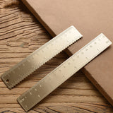 Maxbell Brass Scale Ruler Precise Portable Thickened for Notebooks Office Engineers 18cm Ruler