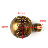 Maxbell 2x Hollow Drapery Rod Finials 3/4 inch Diameter Vintage for Living Room Home