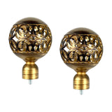 Maxbell 2x Hollow Drapery Rod Finials 3/4 inch Diameter Vintage for Living Room Home
