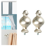 Maxbell 2x Curtain Rod Finials Accessories 9/16 inch for Bathroom Living room