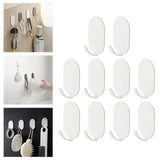 Maxbell 10x Coat Hook Rack Storage Organizer Holder Organizer Rack for Home wall White