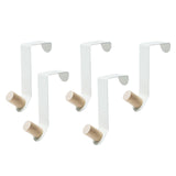 Maxbell 5 Pieces Cabinet Door Hooks Without Drilling Towel Holder for Hats White