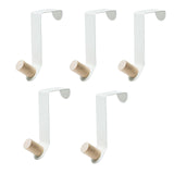 Maxbell 5 Pieces Cabinet Door Hooks Without Drilling Towel Holder for Hats White