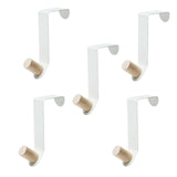 Maxbell 5 Pieces Cabinet Door Hooks Without Drilling Towel Holder for Hats White