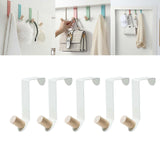 Maxbell 5 Pieces Cabinet Door Hooks Without Drilling Towel Holder for Hats White