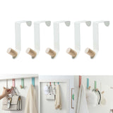 Maxbell 5 Pieces Cabinet Door Hooks Without Drilling Towel Holder for Hats White