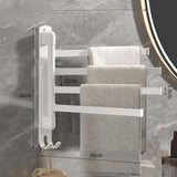 Maxbell Towel Holder No Punch Organizer Storage Towel Bar for Cabinet Hotel Office 2 Rods White