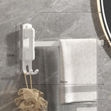 Maxbell Towel Holder No Punch Organizer Storage Towel Bar for Cabinet Hotel Office 2 Rods White