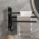 Maxbell Towel Holder No Punch Organizer Storage Towel Bar for Cabinet Hotel Office 3 Rods Black
