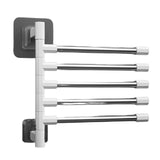 Maxbell Toilet Towel Rack 180 Degree Rotary Towel Holder for Bathroom Hotel 5 Pole