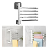 Maxbell Toilet Towel Rack 180 Degree Rotary Towel Holder for Bathroom Hotel 5 Pole