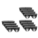Maxbell 12Pcs Self Adhesive Caster Wheels for Trash Can Small Furniture Cabinet Black