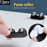 Maxbell 12Pcs Self Adhesive Caster Wheels for Trash Can Small Furniture Cabinet Black