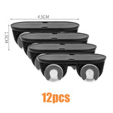 Maxbell 12Pcs Self Adhesive Caster Wheels for Trash Can Small Furniture Cabinet Black