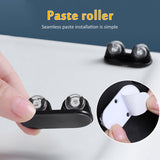 Maxbell 12Pcs Self Adhesive Caster Wheels for Trash Can Small Furniture Cabinet Black