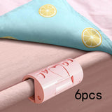 Maxbell 6 Pieces Multipurpose Bed Sheet Fixed Clamp for Fastening Snacks Towels Pink