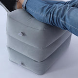 Maxbell Inflatable Foot Rest 3 Layers Foot Stool Foot Rest Pillow for Travelling Light Gray