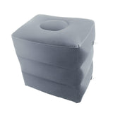 Maxbell Inflatable Foot Rest 3 Layers Foot Stool Foot Rest Pillow for Travelling Light Gray