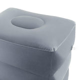 Maxbell Inflatable Foot Rest 3 Layers Foot Stool Foot Rest Pillow for Travelling Light Gray