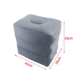 Maxbell Inflatable Foot Rest 3 Layers Foot Stool Foot Rest Pillow for Travelling Light Gray