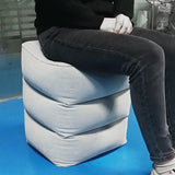 Maxbell Inflatable Foot Rest 3 Layers Foot Stool Foot Rest Pillow for Travelling Light Gray