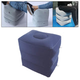 Maxbell Inflatable Foot Rest 3 Layers Foot Stool Foot Rest Pillow for Travelling Deep Blue