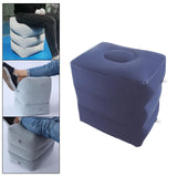 Maxbell Inflatable Foot Rest 3 Layers Foot Stool Foot Rest Pillow for Travelling Deep Blue