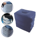 Maxbell Inflatable Foot Rest 3 Layers Foot Stool Foot Rest Pillow for Travelling Deep Blue