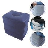 Maxbell Inflatable Foot Rest 3 Layers Foot Stool Foot Rest Pillow for Travelling Deep Blue