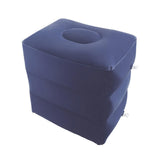 Maxbell Inflatable Foot Rest 3 Layers Foot Stool Foot Rest Pillow for Travelling Deep Blue